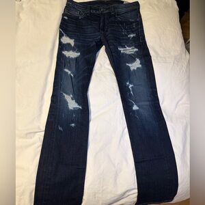 Diesel Industry Men’s Distressed Dark Wash Jeans - style Thacker